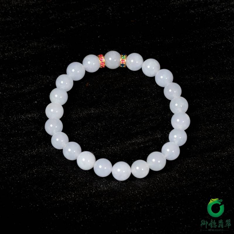 Natural Burmese jadeite A-grade bracelet in a violet ice texture, 20 g - Yufu Jade